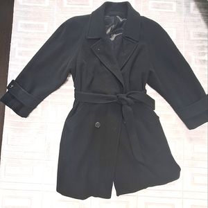 Vintage Regency Cashmere | Black Robe-Style Coat